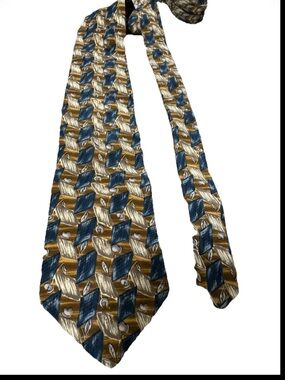 Vintage Machado George Machado Silk Tie Geometric Abstract Italian Print Necktie
